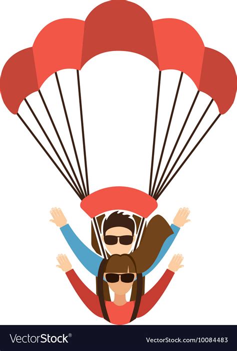 Skydiving Extreme Sport Icon Royalty Free Vector Image