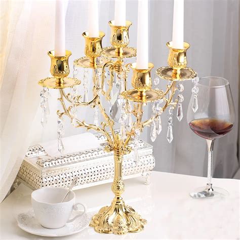 European Luxury Candlestick Holder Wedding Props Supplies Crystal Home Accessories Decoration