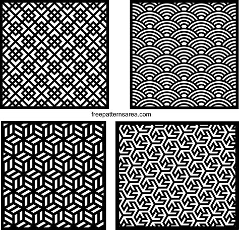 Free Seamless Geometric Vector Patterns For Laser Cutting