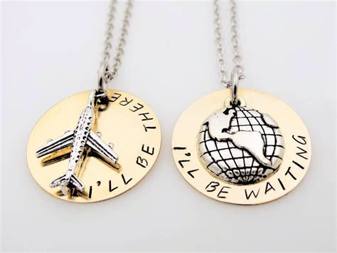 Long distance couples / gifts. Long distance Couples Gift BRASS Necklace set his her ...