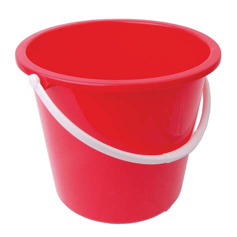 Round Plastic Bucket - 10 Litre - Red - (Single) - Hillcroft Supplies