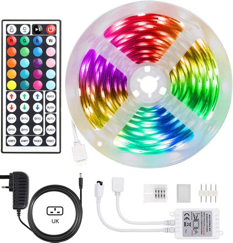 5m Led Strip Lights164ft Colour Changing Kit With 44key Remote