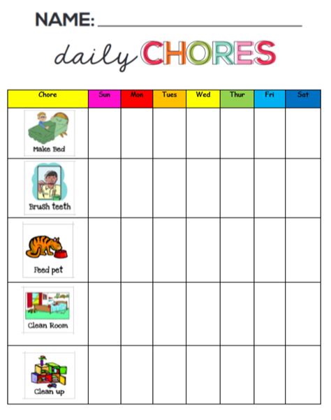 Gallery Of Chore Chart Christian Chore Chart For Kids Girls Chore Chart