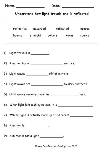 Mirrors And Reflection Ks2 Lesson Plan And Worksheet Teaching Resources