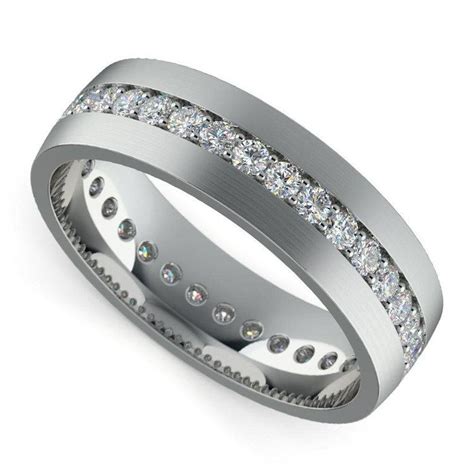 Pave Platinum Diamond Eternity Mens Engagement Ring