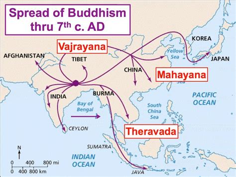 The Spread Of Buddhistism 500 B C A D 600s
