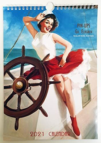 Gil Elvgren Seagirl Edition Wall Calendar 2021 Pin Up Glam Sexy Girl