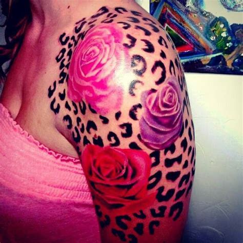 Roses And Cheetah Print Cheetah Print Tattoos Leopard Print Tattoos