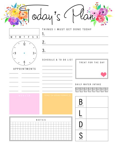 Free Printable Daily Planner One Page For All Your Daily Needs