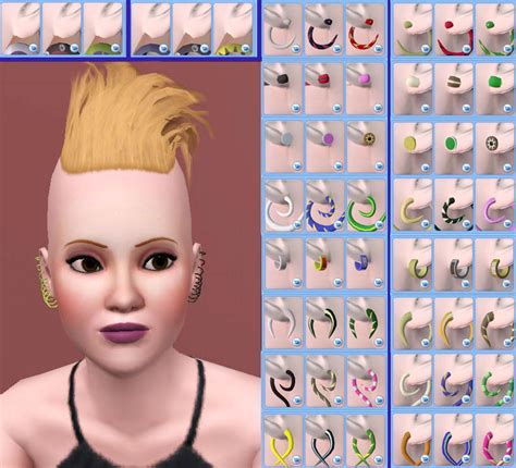 Mod The Sims Piercings 11 Items Set Semi Layerable