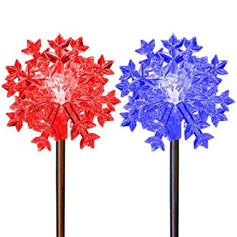 Christmas Decoration Snowflakes Color Changing Solar Powered Holiday