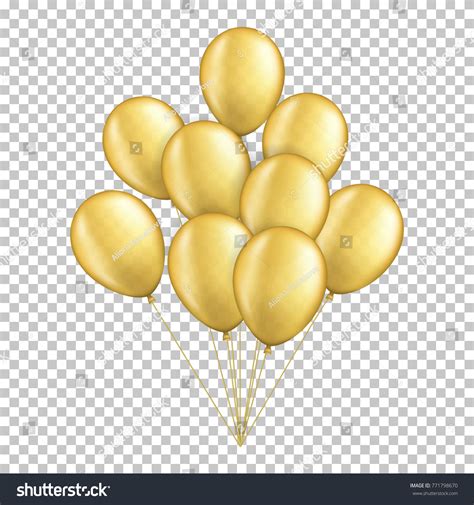 Gold Transparent Balloons Isolated Stock Vector Royalty Free