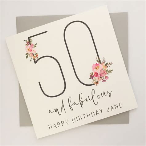 50th Birthday Card For Women 50 And Fabulous Card Happy 50th Etsy Ireland