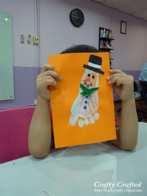 Crafty Blog Archive Crafts For Children Footprint Snowman