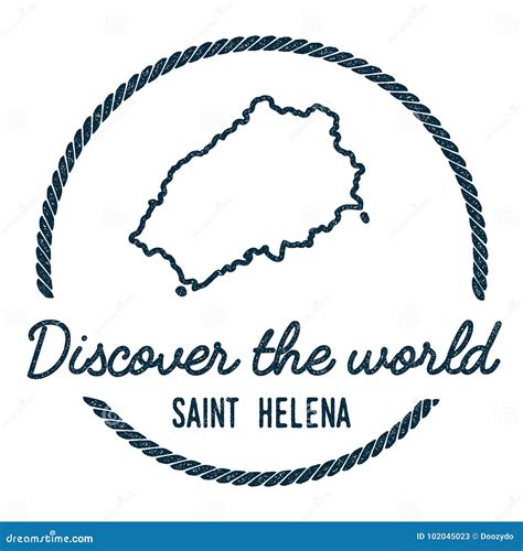 Saint Helena Map Outline Vintage Discover The Stock Vector