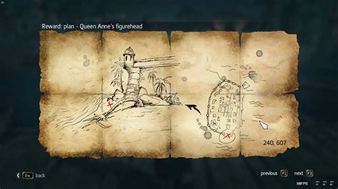 Assassin S Creed IV Black Flag Queen Anne S Figurehead Treasure Map 240