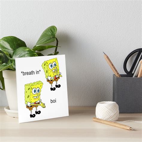 Spongebob Boi Meme Art Board Print For Sale By Phantastique Redbubble