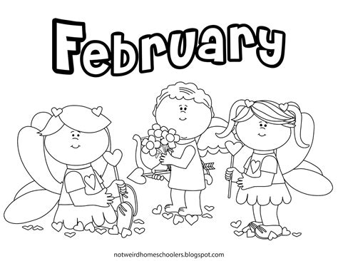 Free Homeschooling Resource Valentines Day February Coloring Page