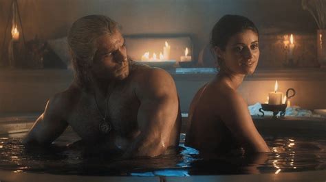 The Witcher Geralt And Yennefer Bathtub Scene Anya Chalotra And Henry In 2020 The