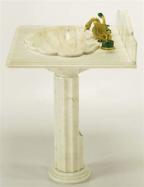 Vintage Sherle Wagner Marble Shell Pedestal Sink At 1stdibs