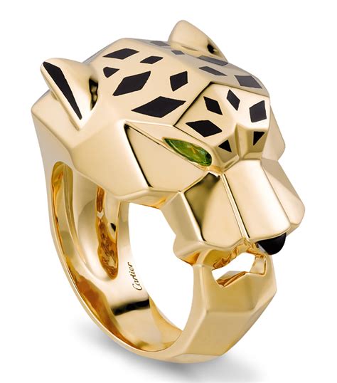 Cartier Yellow Gold Tsavorite And Onyx Panth Re De Cartier Ring Harrods Uk