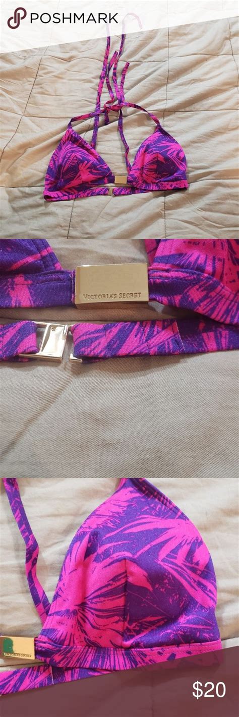 Victorias Secret Pink And Purple Bikini Top Purple Bikini Bikini Tops