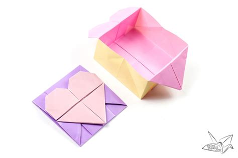 Origami Opening Heart Box Envelope Tutorial Paper Kawaii