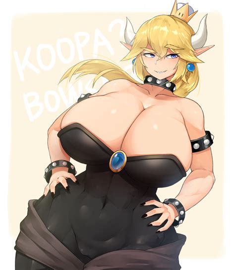 Rule 34 1girls Abs Blonde Hair Bowsette Breasts Cleavage Female