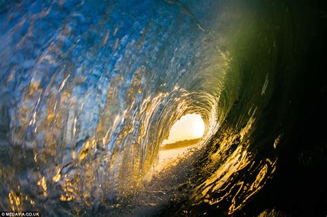 Callum Morses Photos Of Sunrise And Sunset From Inside Wave In St Ives