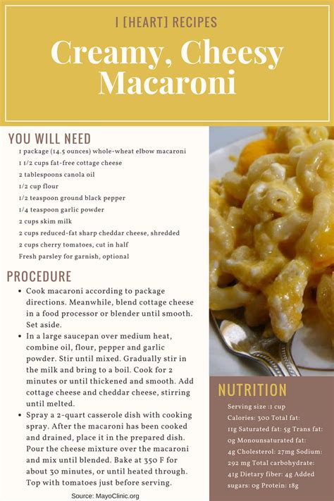 Diabetes can be managed by certain lifestyle and diet changes. I heart Recipes: Creamy Cheesey Macaroni - Barrier Islands Free Medical Clinic
