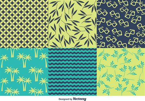 Spring And Summer Beach Pattern Vectors Download Free Vector Art