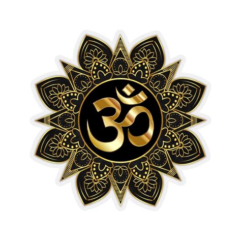 Beautiful Golden Om Symbol Mantra Mandala Sticker Decal In Etsy