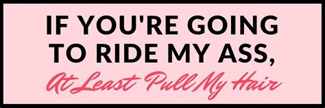 funny bumper sticker decal if you re going to ride my ass at least pull my hair