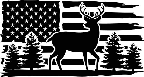 Deer On Flag Trees American Distressed Flag Hunting Free Svg File