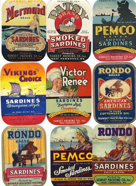 Pick Your Favorite Vintage Sardine Tin Can Labels Food Label Etsy
