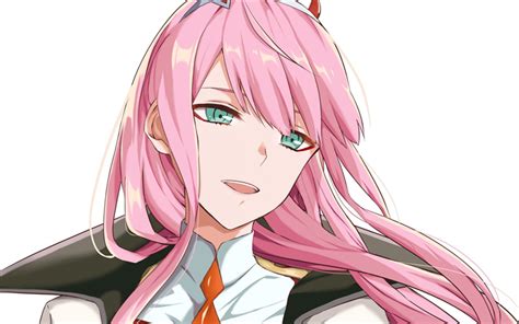 Download Wallpapers 4k Zero Two Manga Pink Hair Darling In The