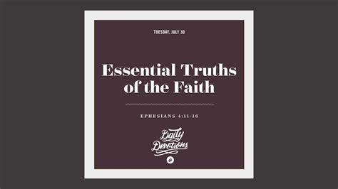Essential Truths Of The Faith Daily Devotional Youtube