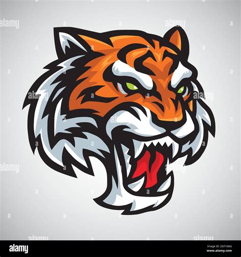 Tiger Head Logo Mascot Vector Illustration Stock Vector Image And Art Alamy