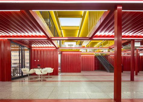 Shipping Containers Are Transformed Into A Colorful Office And Showroom