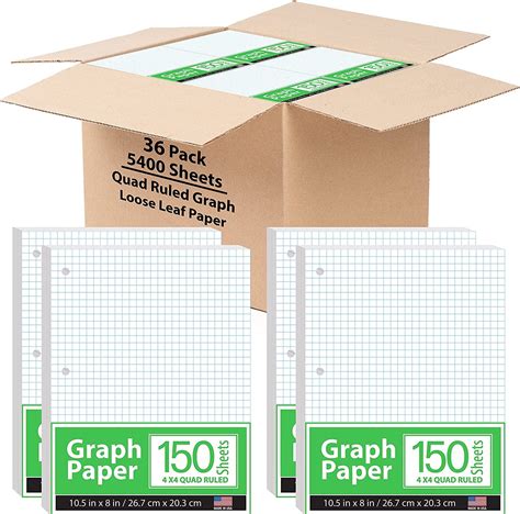 Graph Paper Loose Leaf Graph Paper 4 X 4 An Inch Quad Ruled Graph