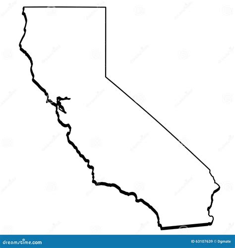 General Map Of California Stock Illustration Image 63107639