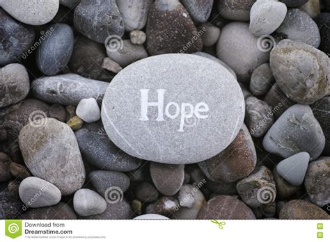 Stone With The Word Hope On Stone Background Stock Image Image Of