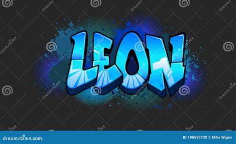 Leon Graffiti Name Design Stock Vector Illustration Of Singleword
