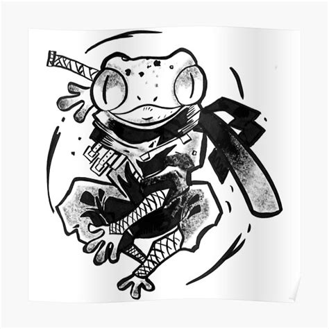 Ninja Frog Poster For Sale By Hannahnicole211 Redbubble