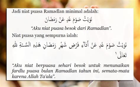 Mengqadha puasa, ي ام , memberi makan. Niat Puasa Ramadhan Dan Artinya Lengkap