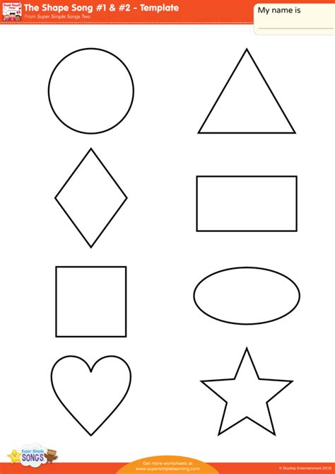 Kids can also learn to trace, identify, and count basic geometric shapes. The Shape Song #1 & #2 - Template - Super Simple
