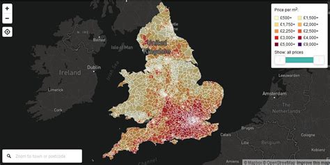 House Prices Per Square Metre In England And Wales Vivid Maps Wales