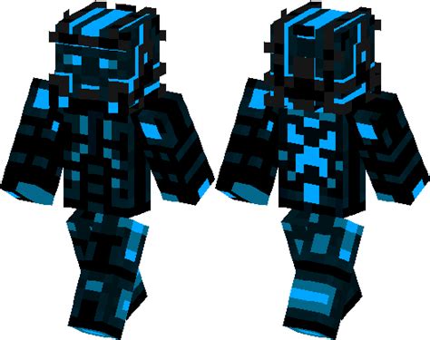 Neon Bluehunter Minecraft Skin Minecraft Hub
