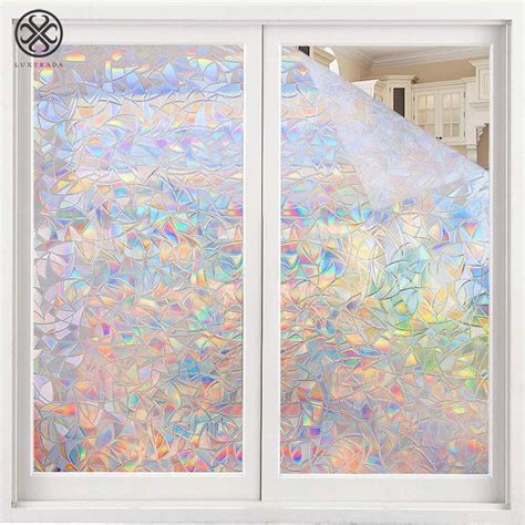 Luxtrada Window Privacy Film Rainbow Window Clings 3d Decorative Window