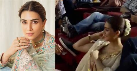 Viral Video Kriti Sanon Sits On Floor At Adipurush Trailer